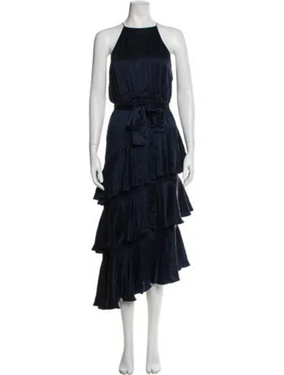 Pre-owned Zimmermann Silk Long Dress In Blue