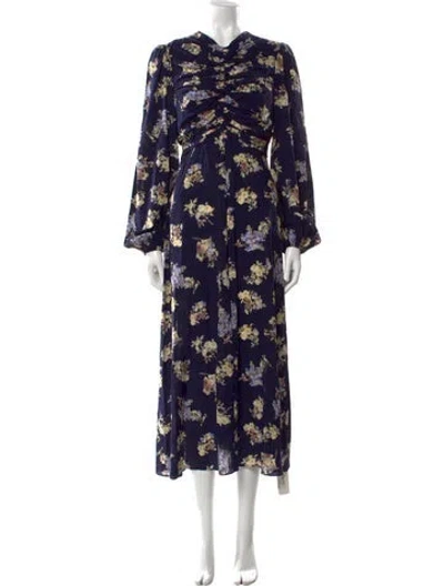 Pre-owned Zimmermann Silk Long Dress In Blue