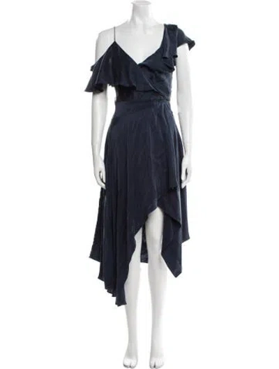 Pre-owned Zimmermann Silk Long Dress In Blue