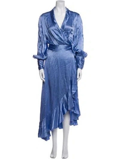 Pre-owned Zimmermann Silk Long Dress In Blue