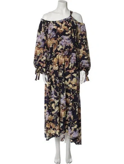 Pre-owned Zimmermann Silk Long Dress In Blue