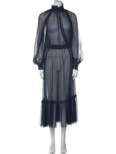 Pre-owned Zimmermann Silk Long Dress In Blue