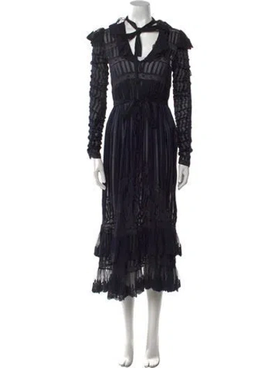 Pre-owned Zimmermann Silk Long Dress In Blue