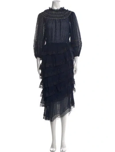 Pre-owned Zimmermann Silk Long Dress In Blue