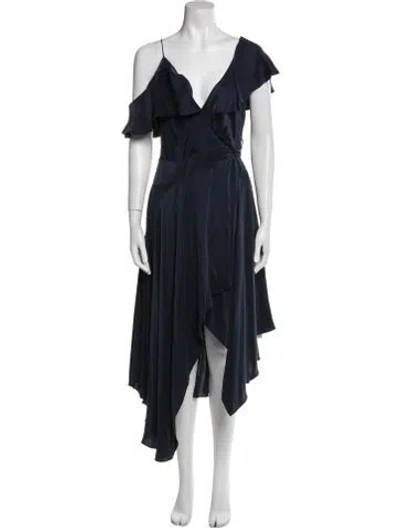 Pre-owned Zimmermann Silk Long Dress In Blue