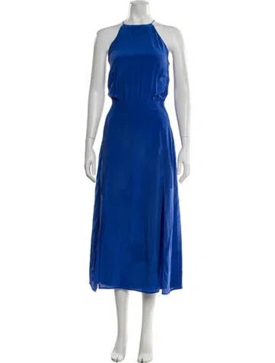 Pre-owned Zimmermann Silk Long Dress In Blue