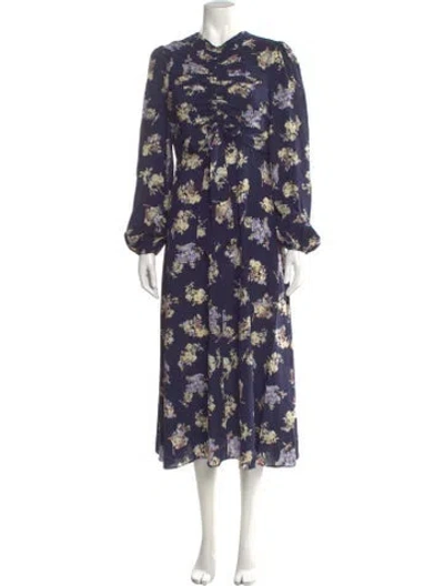 Pre-owned Zimmermann Silk Long Dress In Blue