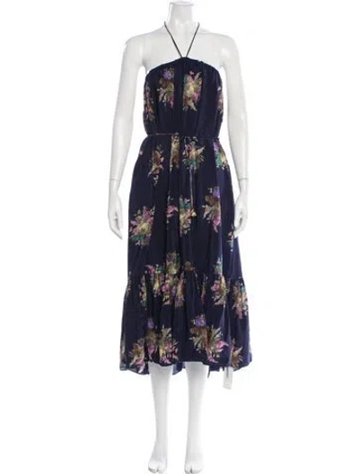 Pre-owned Zimmermann Silk Long Dress In Blue