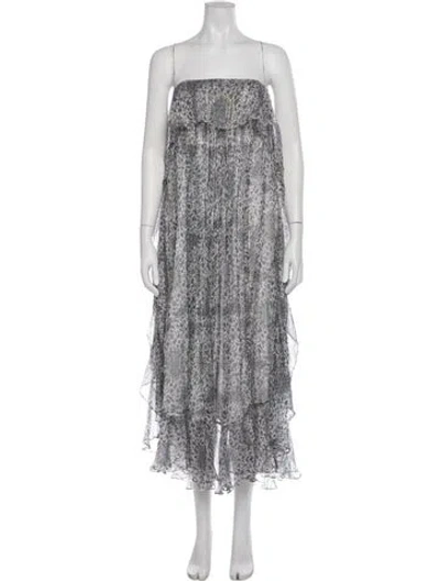 Pre-owned Zimmermann Silk Long Dress In Blue
