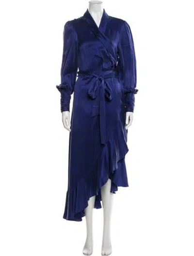 Pre-owned Zimmermann Silk Long Dress In Blue