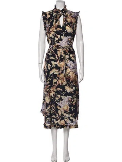 Pre-owned Zimmermann Silk Long Dress In Blue
