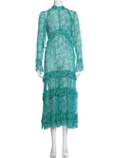 Pre-owned Zimmermann Silk Long Dress In Blue