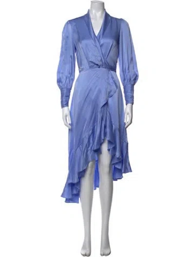 Pre-owned Zimmermann Silk Long Dress In Blue