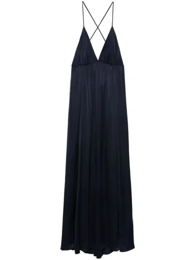 Zimmermann Silk Long Dress In Blue