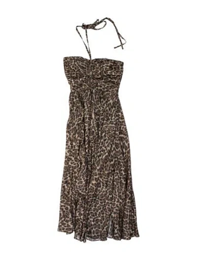 Pre-owned Zimmermann Silk Long Dress In Brown