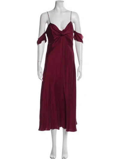 Pre-owned Zimmermann Silk Long Dress In Burgundy