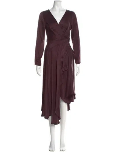 Pre-owned Zimmermann Silk Long Dress In Burgundy