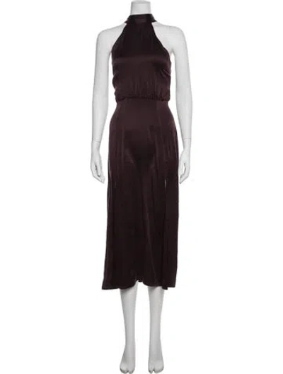 Pre-owned Zimmermann Silk Long Dress In Burgundy