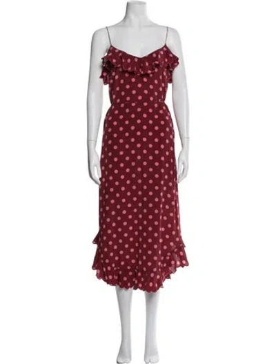 Pre-owned Zimmermann Silk Long Dress In Burgundy