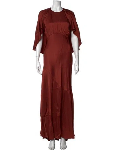 Pre-owned Zimmermann Silk Long Dress In Burgundy