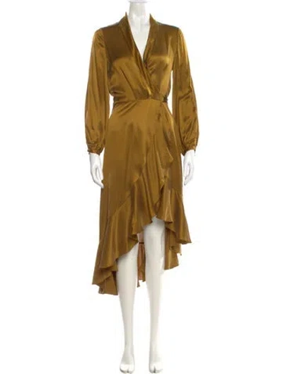Pre-owned Zimmermann Silk Long Dress In Gold