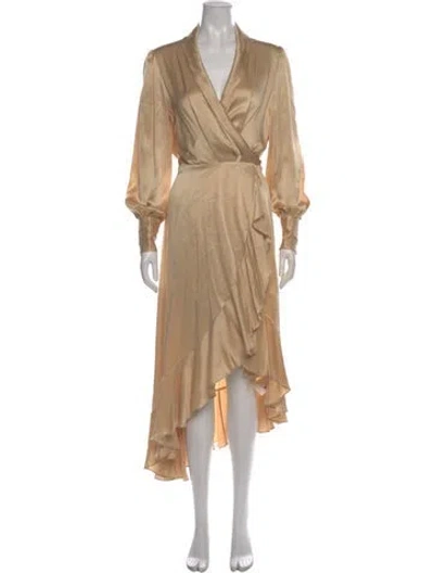 Pre-owned Zimmermann Silk Long Dress In Gold