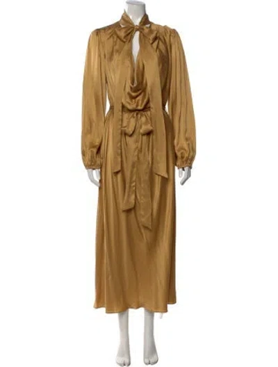 Pre-owned Zimmermann Silk Long Dress In Gold