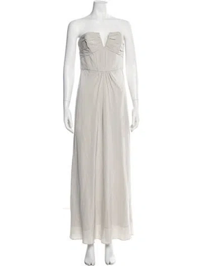 Pre-owned Zimmermann Silk Long Dress In Gray