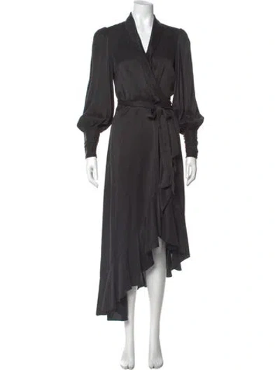 Pre-owned Zimmermann Silk Long Dress In Gray