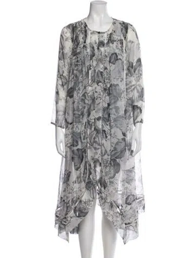 Pre-owned Zimmermann Silk Long Dress In Gray