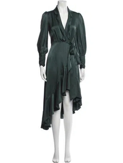 Pre-owned Zimmermann Silk Long Dress In Green
