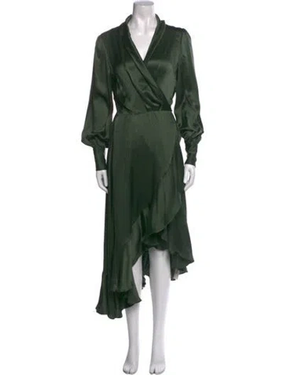Pre-owned Zimmermann Silk Long Dress In Green