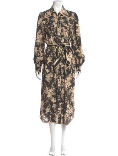 Pre-owned Zimmermann Silk Long Dress In Green