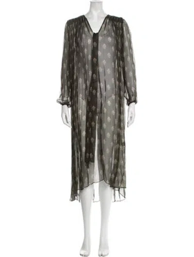 Pre-owned Zimmermann Silk Long Dress In Green