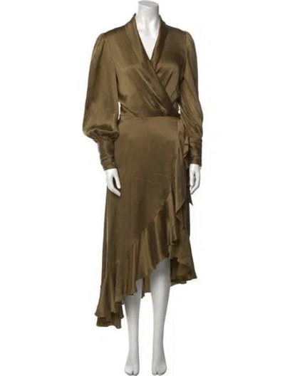 Pre-owned Zimmermann Silk Long Dress In Green