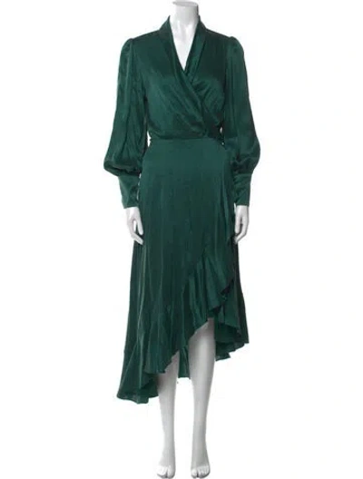 Pre-owned Zimmermann Silk Long Dress In Green