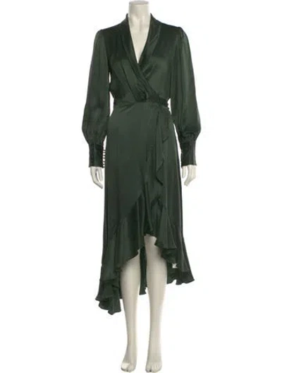 Pre-owned Zimmermann Silk Long Dress In Green