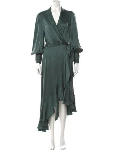 Pre-owned Zimmermann Silk Long Dress In Green