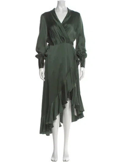 Pre-owned Zimmermann Silk Long Dress In Green