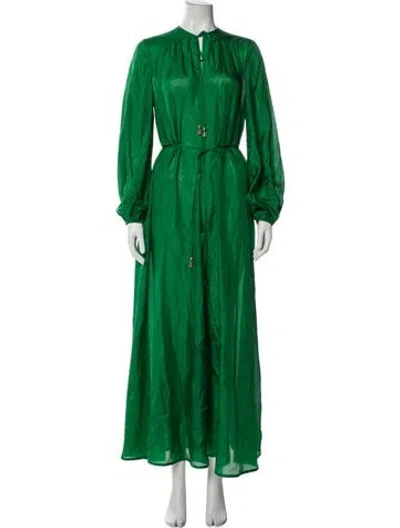 Pre-owned Zimmermann Silk Long Dress In Green