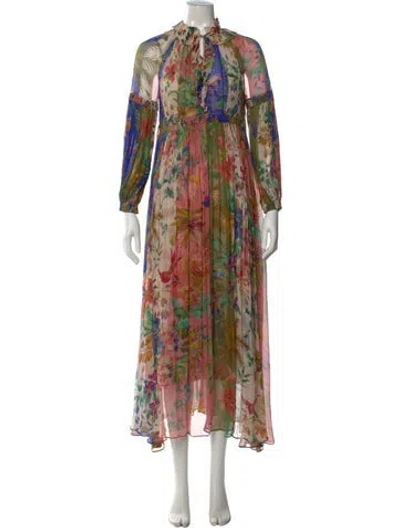 Pre-owned Zimmermann Silk Long Dress In Green