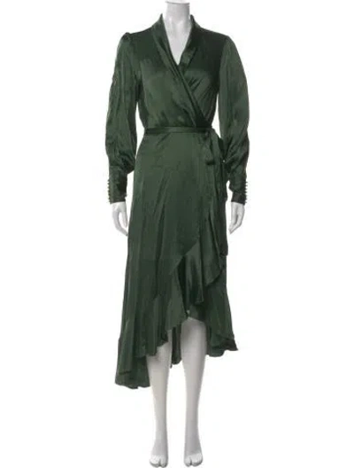 Pre-owned Zimmermann Silk Long Dress In Green