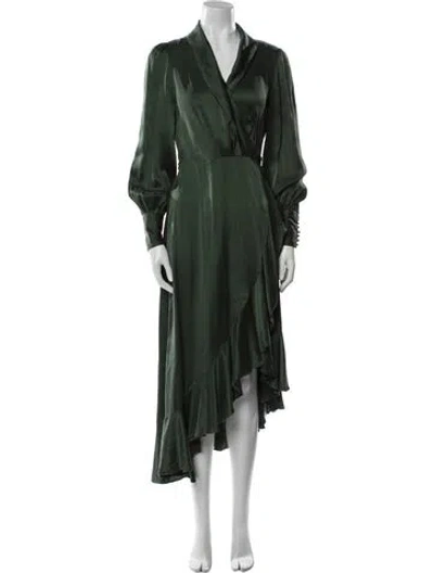 Pre-owned Zimmermann Silk Long Dress In Green