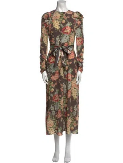 Pre-owned Zimmermann Silk Long Dress In Multi