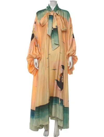 Pre-owned Zimmermann Silk Long Dress In Multi