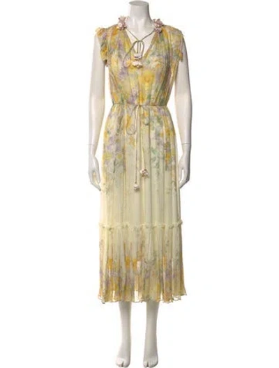 Pre-owned Zimmermann Silk Long Dress In Neutral
