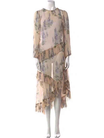Pre-owned Zimmermann Silk Long Dress In Neutral