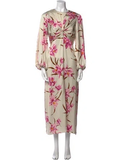 Pre-owned Zimmermann Silk Long Dress In Neutral