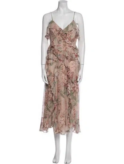 Pre-owned Zimmermann Silk Long Dress In Neutral