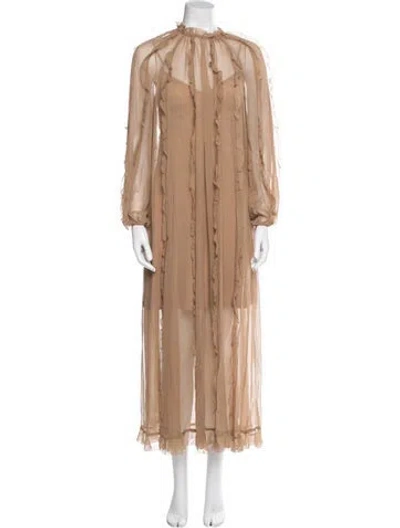 Pre-owned Zimmermann Silk Long Dress In Neutral
